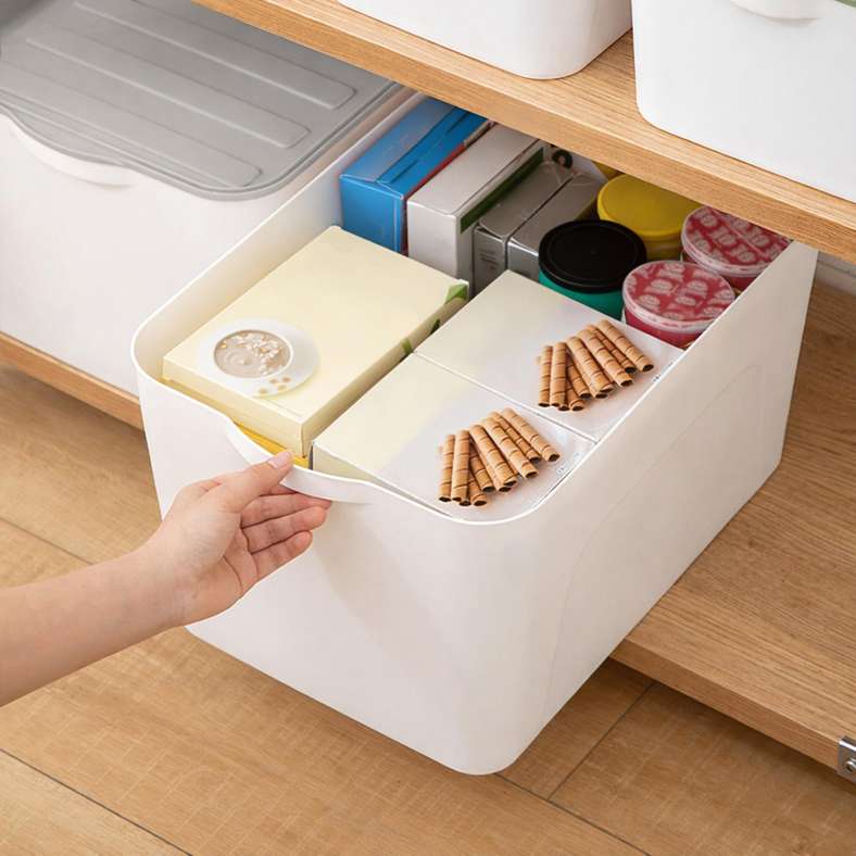 Pan Home Alaine Storage Box with Lid 45x30.7x24cm - White/Grey - 262TCI9900055 - Image 1