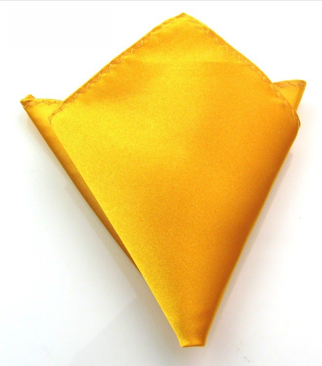 Mens Solid Formal Pocket Square Wedding Suit Handkerchief Golden 