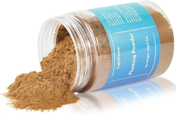 LightStone 20g Flocking Powder - Velvet Fibers - Flocking Powder for Crafts/Taba Squishy/Nails Art/Doll Decorations/DIY Scenery (Brown) - Image 1
