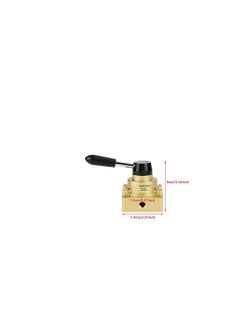 Excefore Rotary Lever Hand Valve, Pneumatic Rotary Lever Hand Control Valve, Hv-02 Pt 1/4" Port Air Flow Control 3/8 3 Position 4 Way Air Flow Control, Hand Lever Valve 1.5-8Kgf/Cm²  - Image 3