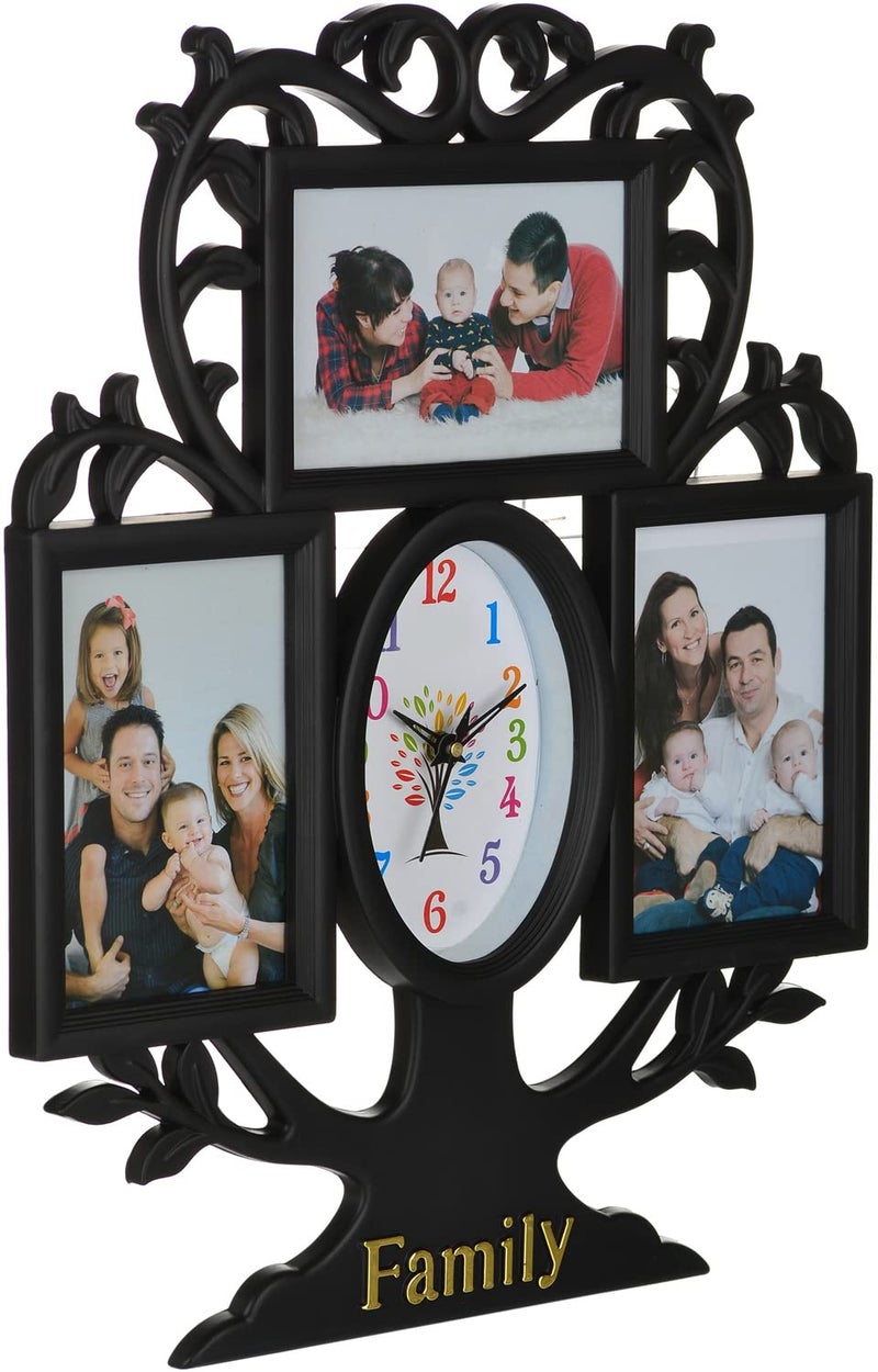 Harbour Analog Latest Stylish New Models Wall Clock with Photo Frames for Home Living Room Hall Bedroom (Size Height 44 CM X Width 34 CM)- Home Decor Big Size Wall Clock WL 715 WHT 4 - Image 3