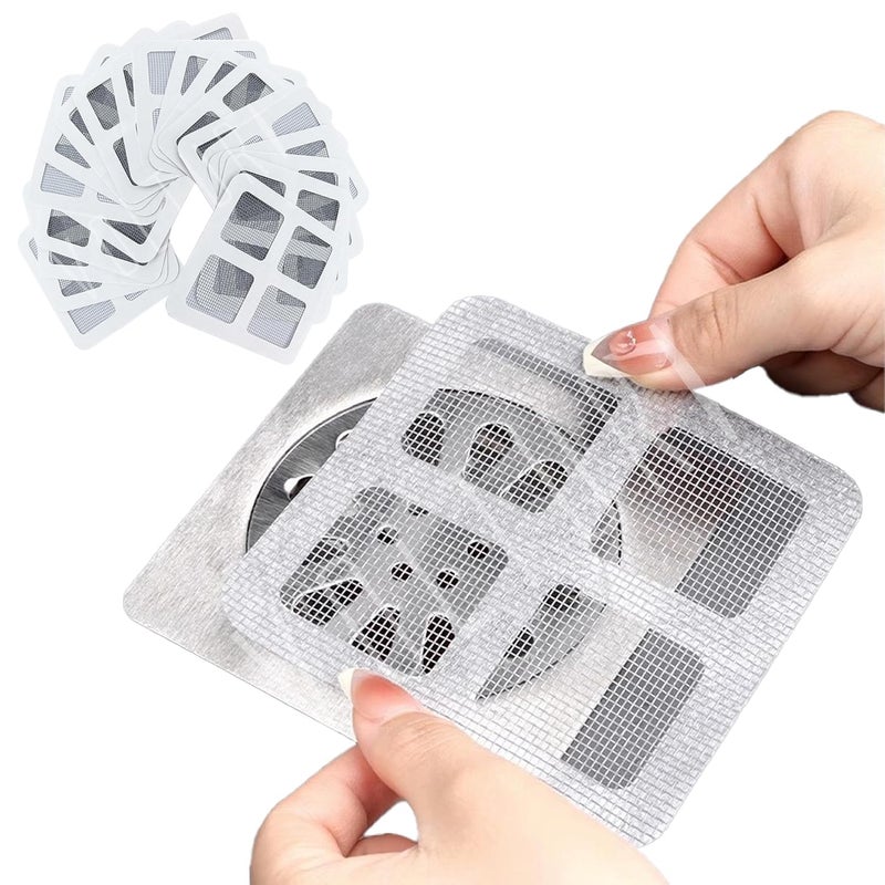Lumevo Disposable Shower Drain Cover Hair Catcher Shower Drain Mesh Stickers, Bathroom, Laundry, Bathtub, Kitchen Shower Drain Floor Sink Strainer Filter Mesh (5) - Image 1