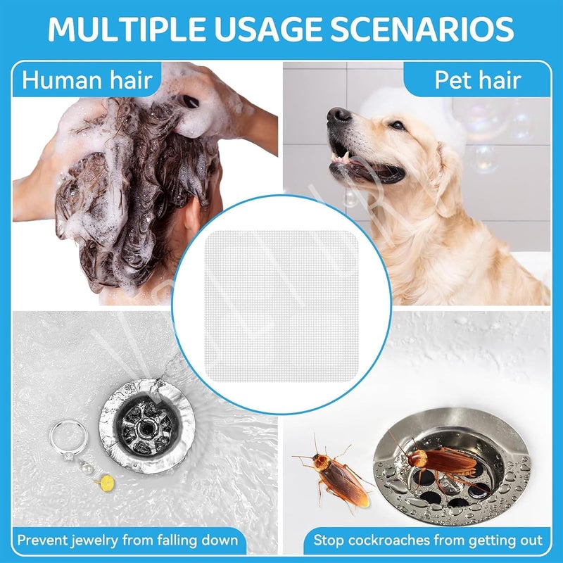 Lumevo Disposable Shower Drain Cover Hair Catcher Shower Drain Mesh Stickers, Bathroom, Laundry, Bathtub, Kitchen Shower Drain Floor Sink Strainer Filter Mesh (5) - Image 4