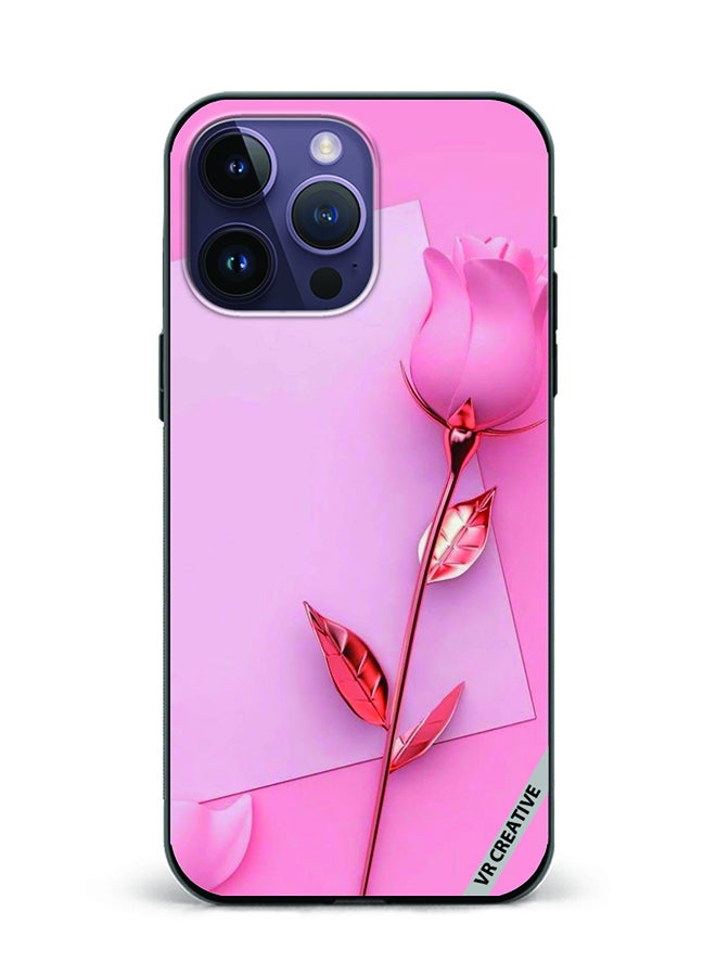 VR CREATIVE Protective Case Cover For Apple iPhone 16 Pro Max Pink Rose Design Multicolour