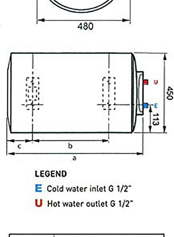 أريستون سخان مياه كهربائي بتصميم أفقي PRO1 R أبيض/رمادي - Image 5
