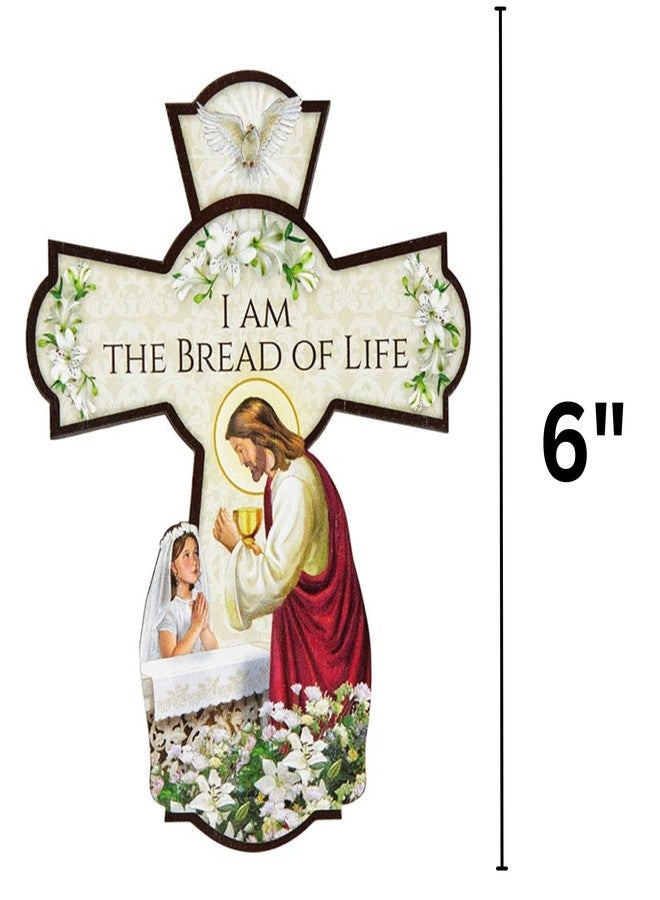Needzo First Communion Hanging Cross, Wall Decoration for Bedroom, Catholic Gifts for Girls and Eucharist Keepsake, 6 Inches - Image 2