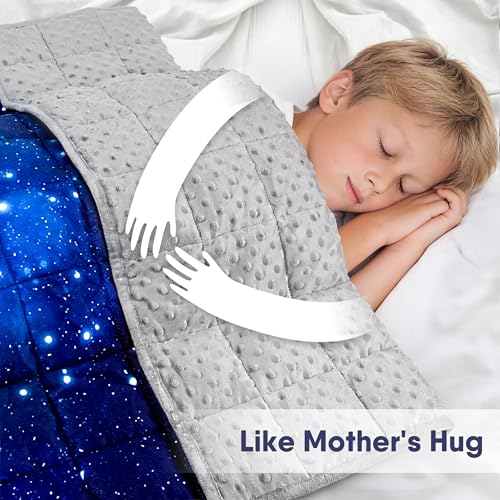 Solfres 5lbs Weighted Blanket, 36 x 48 Inches, Printing Heavy Blanket 5 Pounds for Children and Teens Ultra Soft and Cozy, Stars, Sensory Items, Nebula Galaxy - Image 5