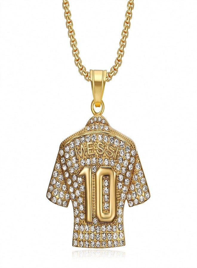 Kalapure Soccer Jersey Youth Necklace, Football Jersey Kids Number 10 Necklace, Soccer Necklaces for Boys Mens Fans - Image 1