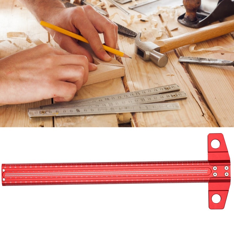 T Square Ruler Aluminum Alloy Removable Woodworking Scriber Art Framing Drafting Tools400mm - Image 5