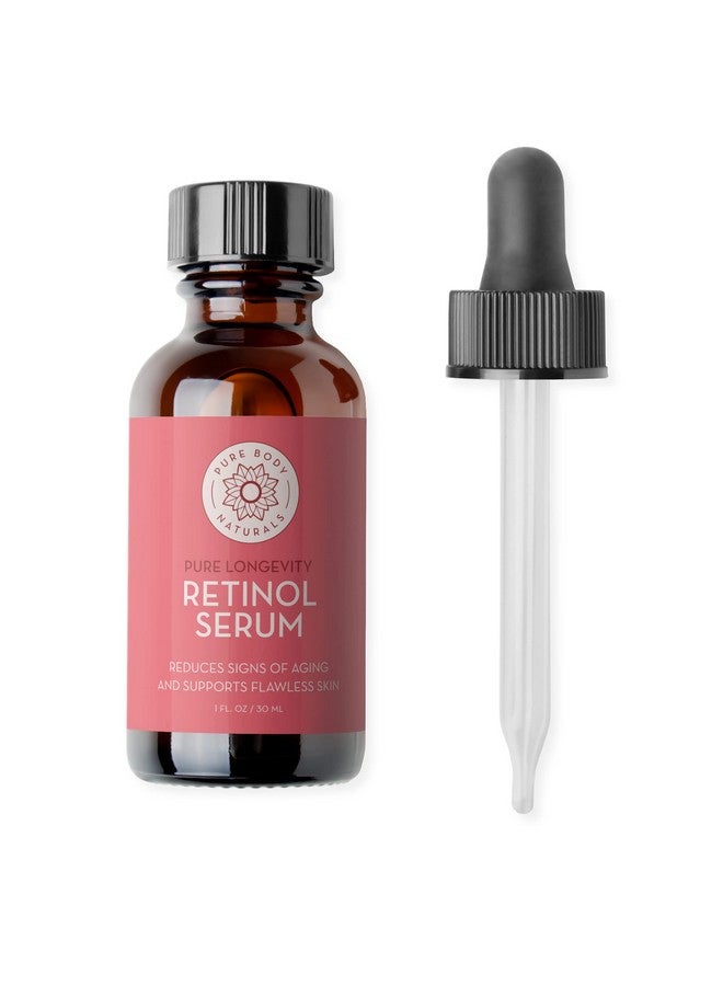 بيور بدي ناتشورالز سيروم الريتينول للوجه من Pure Body Naturals - سيروم الريتينول مع بندق الساحرة وزيت الآس والجينسنغ - كريم مضاد للتجاعيد ومُصحح للبقع الداكنة للعين والبشرة والوجه - 1 أونصة سائلة - Image 1