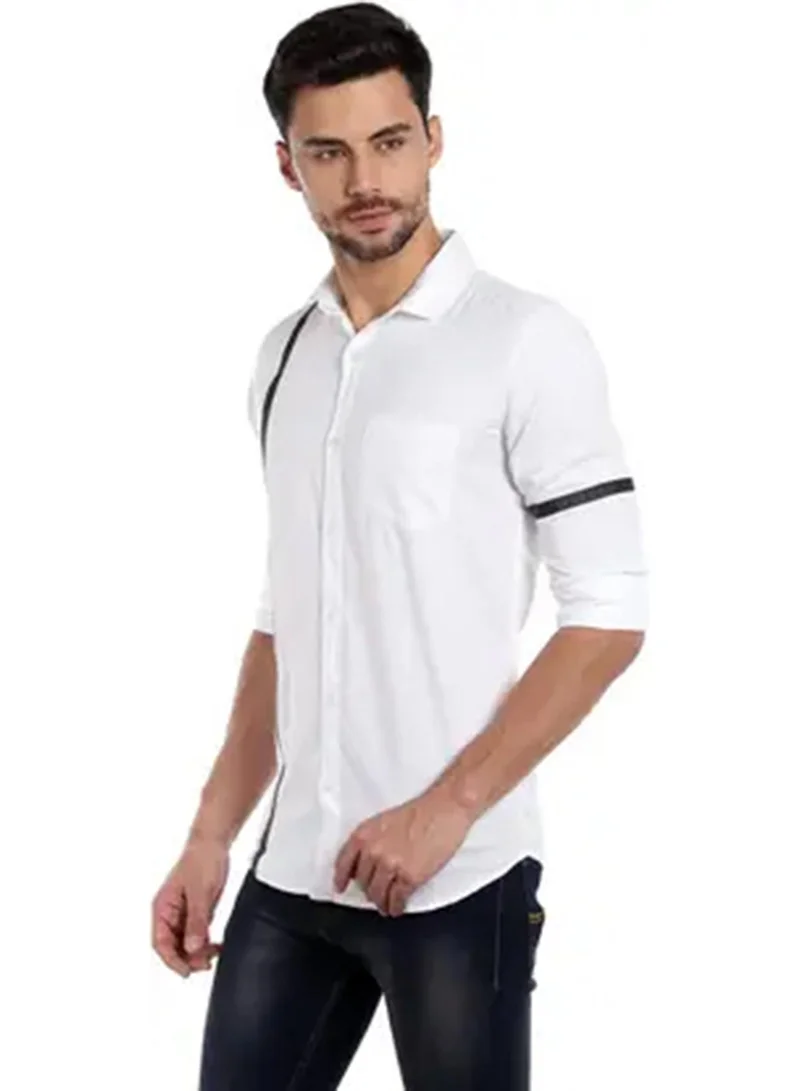 كامبوس سوترا قميص رجالي أبيض عمودي