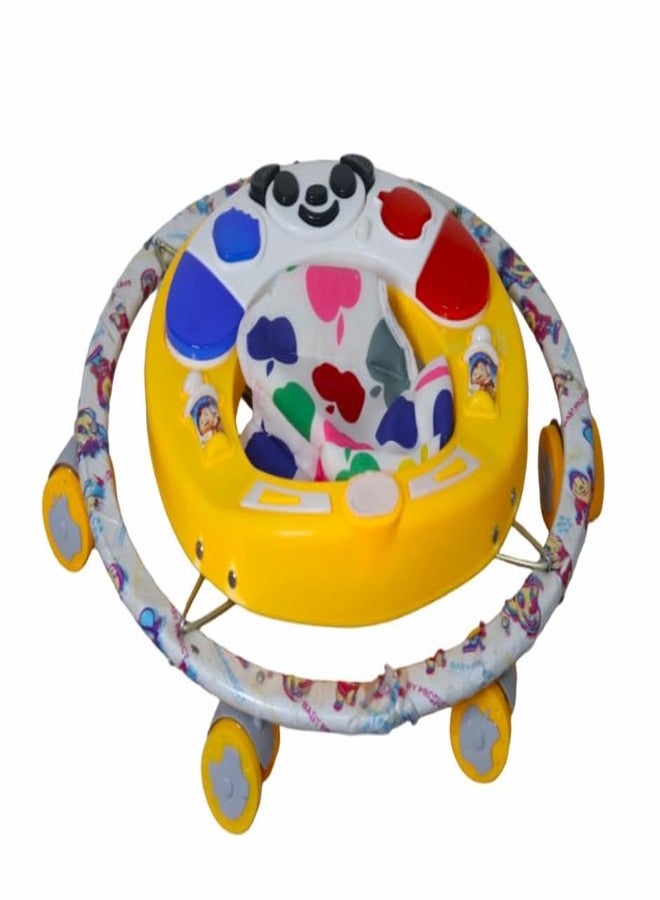 EVOSHINE Baby Round Walker with Music, Heavy Duty Metal Frame, 6-18 Months Baby Activity Walker, Safe & Comfortable First Step Walking Support (Yellow) - Image 5
