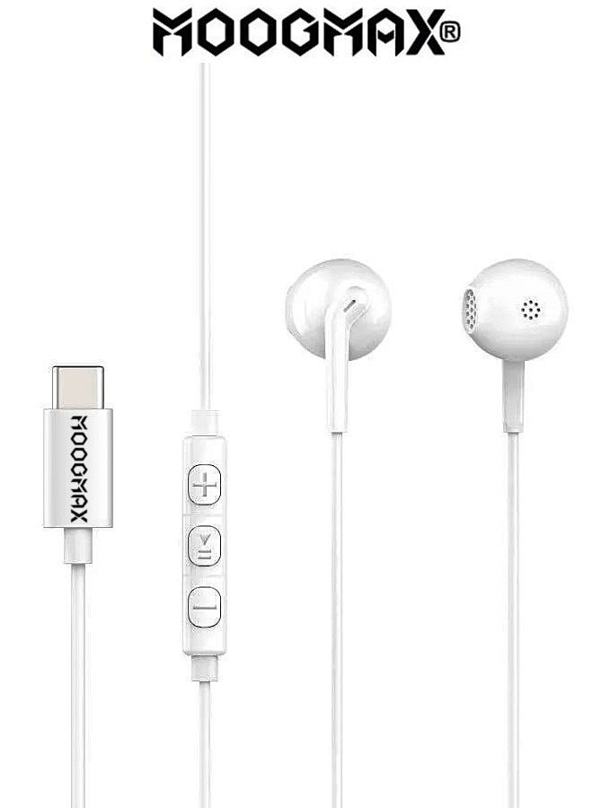 موجماكس سماعة سلك تايب سي بطول 1.5متر. سماعة تايب سي بميكرفون للمكالمات واضحة وعازل لضوضاء. سماعات تايب سي بصوت واضح وعالي. سماعات سلك ايفون 17/16/15، سامسونج، هواوي، هونر وغيرها من الأجهزة المدعومة. - Image 1