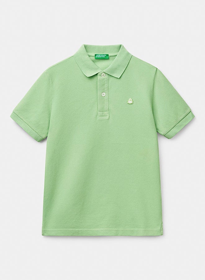 بينيتون بولو بنيد سليم فيت من القطن الخالص - Image 1