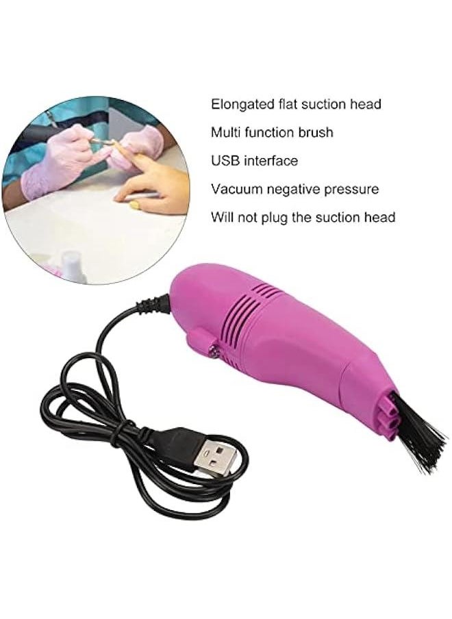 OCTOBER - Mini Nail Dust Collector, Desk Dust Vacuum, Nail Dust Vacuum Machine, Negative Pressure Large Suction, for Keyboard, Nail Art Use (Blue) - Image 1
