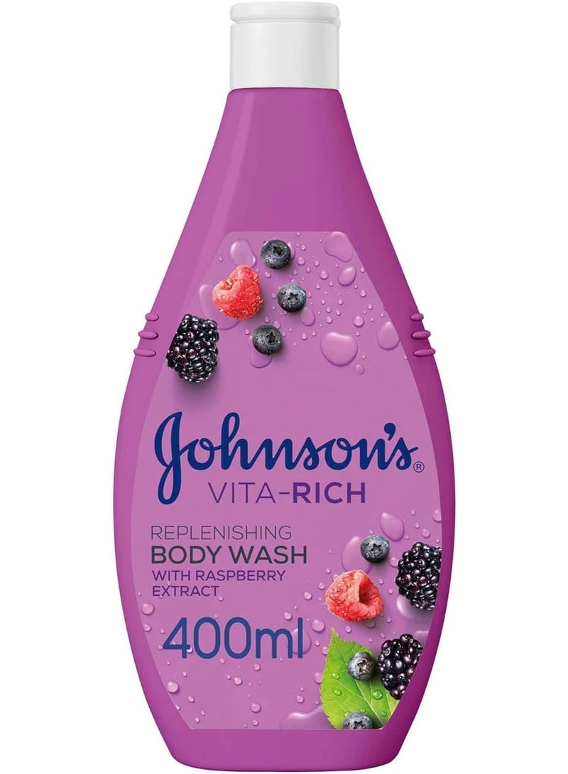 Johnson's Vita-Rich Replenishing Body Wash With Raspberry Extract 400 ML 400ml - Image 1