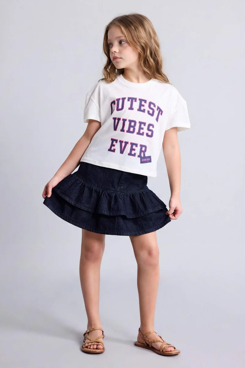 DeFacto Slogan Short Sleeve T-Shirt