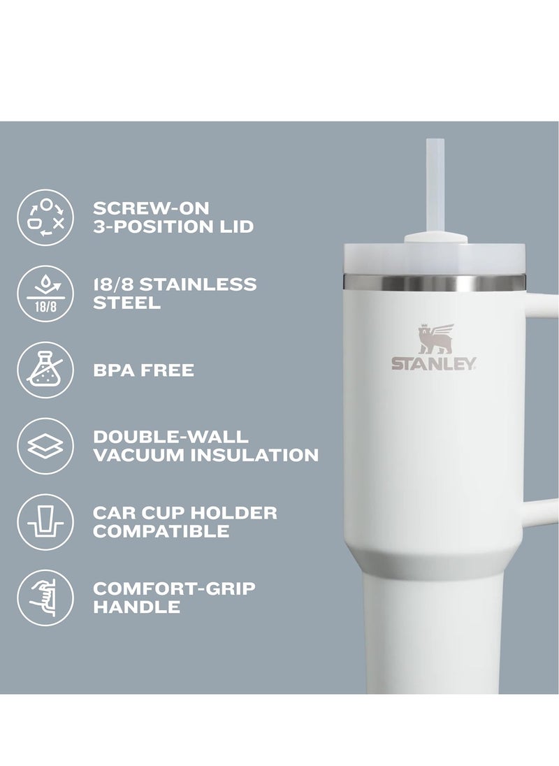 Stanley - H2.0 FlowState Stainless Steel Vacuum Insulated Tumbler with Lid and Straw for Water, Iced Tea or Coffee, Smoothie and More, Black Glow, 40 oz - Image 1