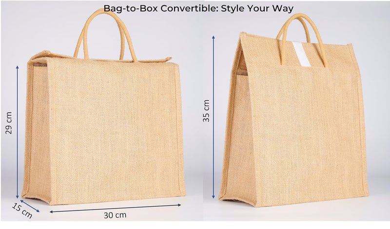 SOMAN Jute Ecofriendly Large Return Gift Bags Natural Pack of 10 Bags - Image 2