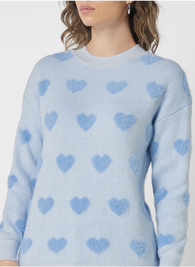 Ginger - Heart Print Sweater - Image 1