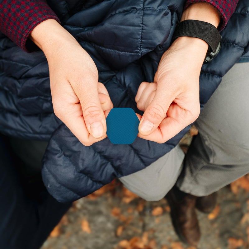 GEAR AID Tenacious Tape Hex â€“ 2.5â€ & 1.5â€ Repair Patches (8 Patches: Four 2.5â€ & Four 1.5â€, Blue) â€“ Peel-and-Stick Outdoor Nylon Fabric to Fix Holes and Burns in Down Jackets, Rain Gear and Tents - Image 3