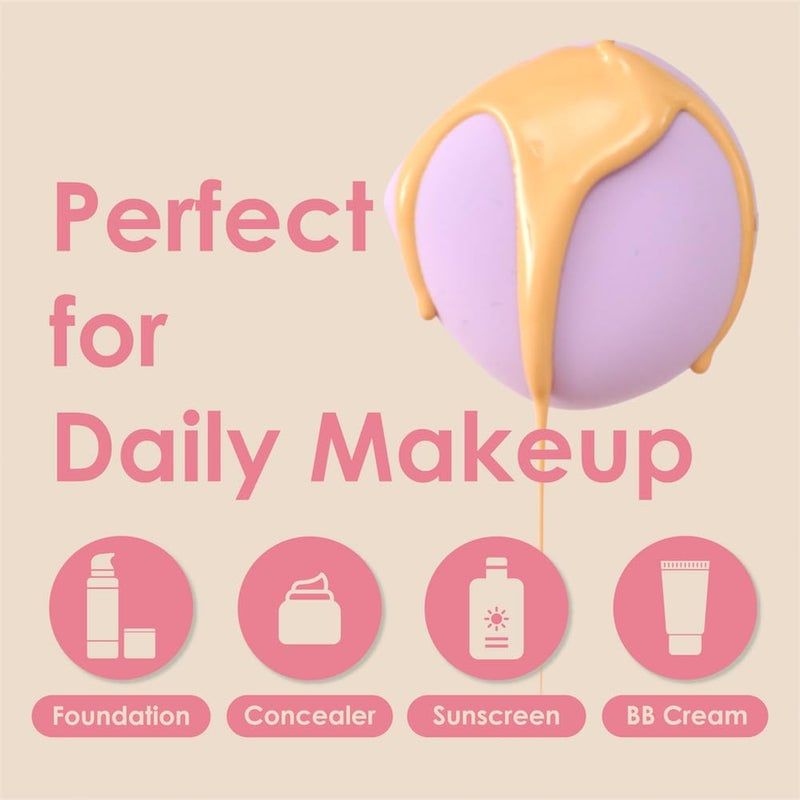 COOL-ANGLE 4Pcs X-Large Makeup Sponge Puff Set For Foundation Concealer & Powder, Latex Free Blender Sponges Puff For Natural And Easy Makeup, Soft Long-lasting And Beginner-friendly - Image 2