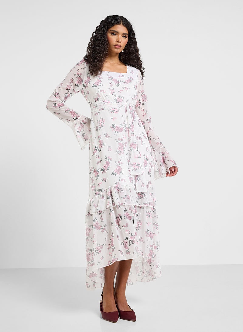 ELLA Floral Chiffon Dress - Image 1