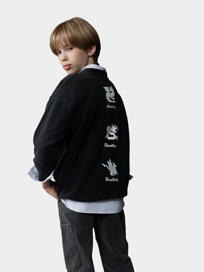 DeFacto DeFacto Boy Oversize Fit Back Printed Washed Faded Effect Sweatshirt  - Image 3