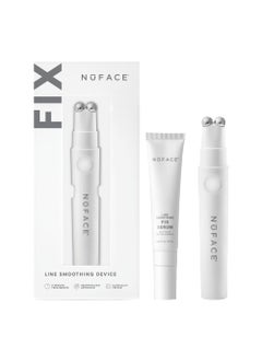 NuFACE FIX Line Smoothing Starter Kit - FDA Cleared Microcurrent Device + Serum Activator for On-The-Go Treatment of Forehead Lines, Crow's Feet, Under Eyes, Smile & Fuller-Looking Lips