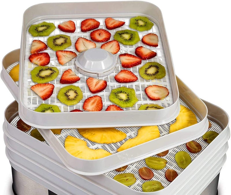 AIKESIWAY 6 Pack Silicone Dehydrator Sheets,Non-stick Food Fruit Dehydrator Mats Reusable Steamer Mesh Mat for Fruit Dryer (6, 14 x 14 inch) - Image 3