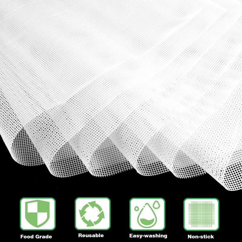 AIKESIWAY 6 Pack Silicone Dehydrator Sheets,Non-stick Food Fruit Dehydrator Mats Reusable Steamer Mesh Mat for Fruit Dryer (6, 14 x 14 inch) - Image 5