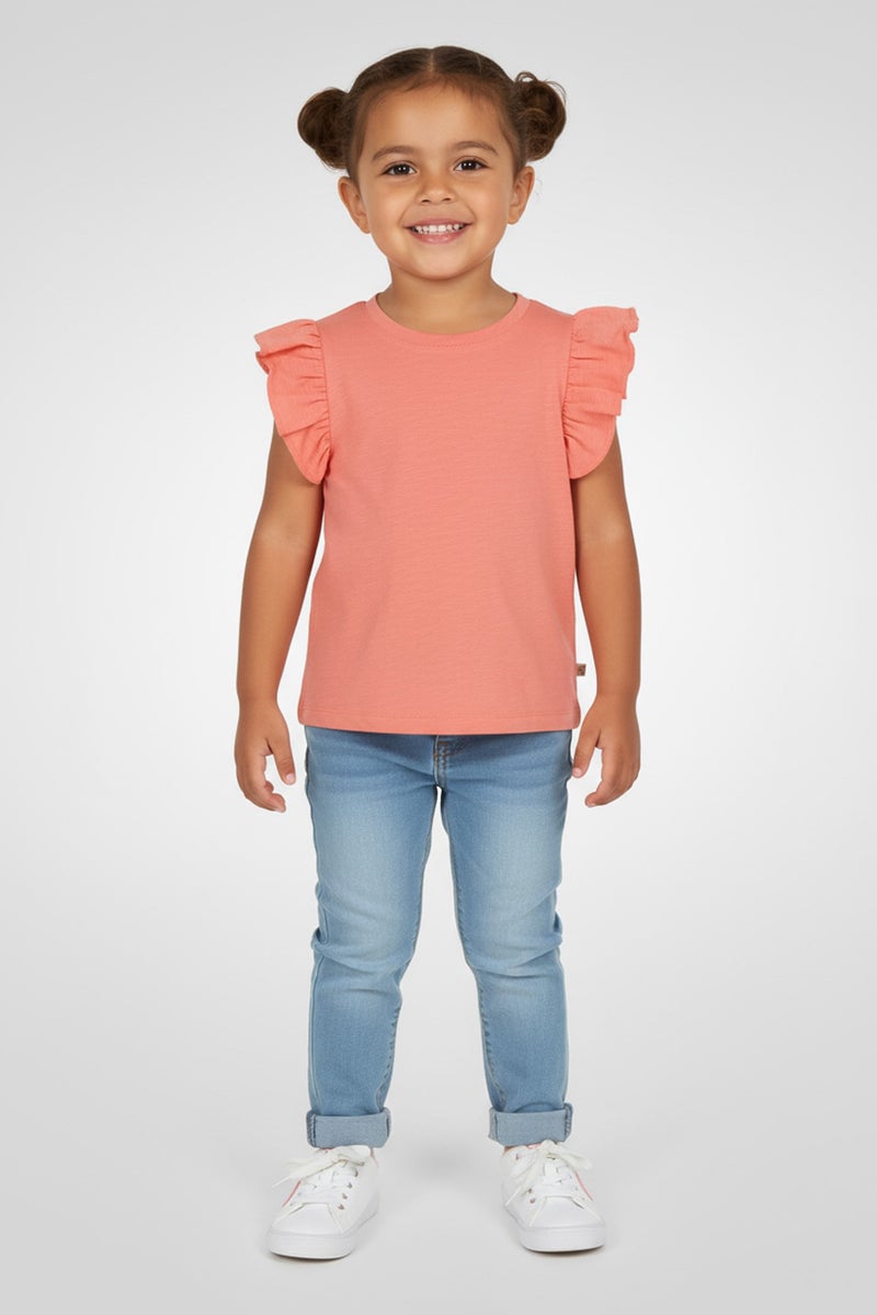 Bearpaw Toddlers Girl 2 Pieces Heather Short Sleeve Top, Multicolor - Image 1
