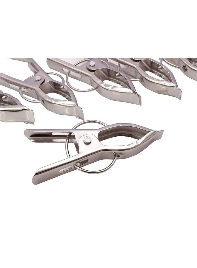 Kuber Industries 24 Piece Steel Cloth Drying Clip, Silver - Image 4