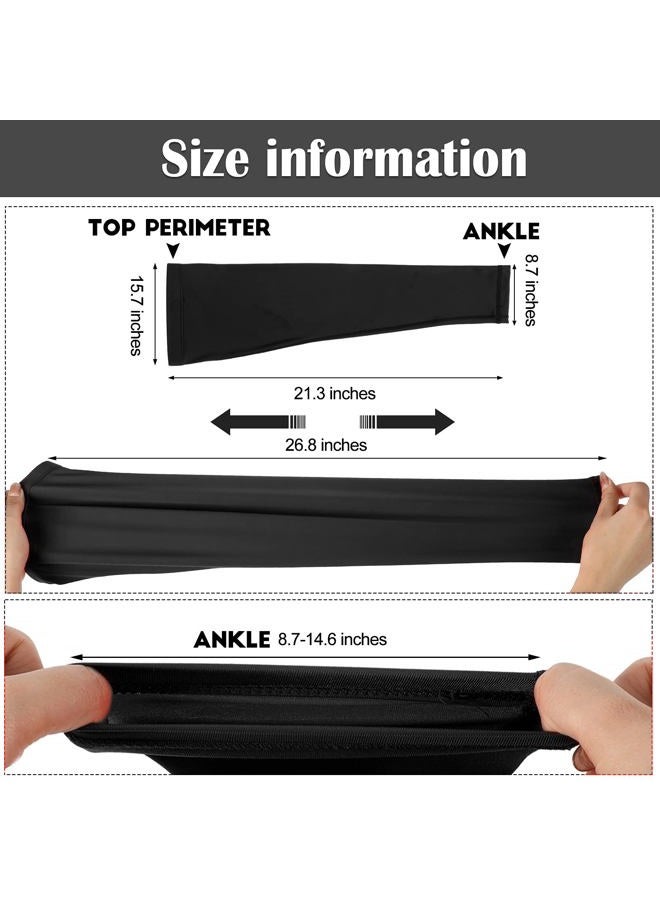 Skylety Leg Sleeves Compression Long Knee Sleeve UV Preserve for Men Women Sport Basketball Football (Black,2 Pieces) - Image 3