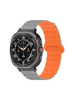 X-level Soft Silicone Watch Band with Samsung Galaxy Watch 7 Ultra 47mm ,Smartwatch Replacement Strap for Men and Women, Easy to wear (Grey)  - Image 1
