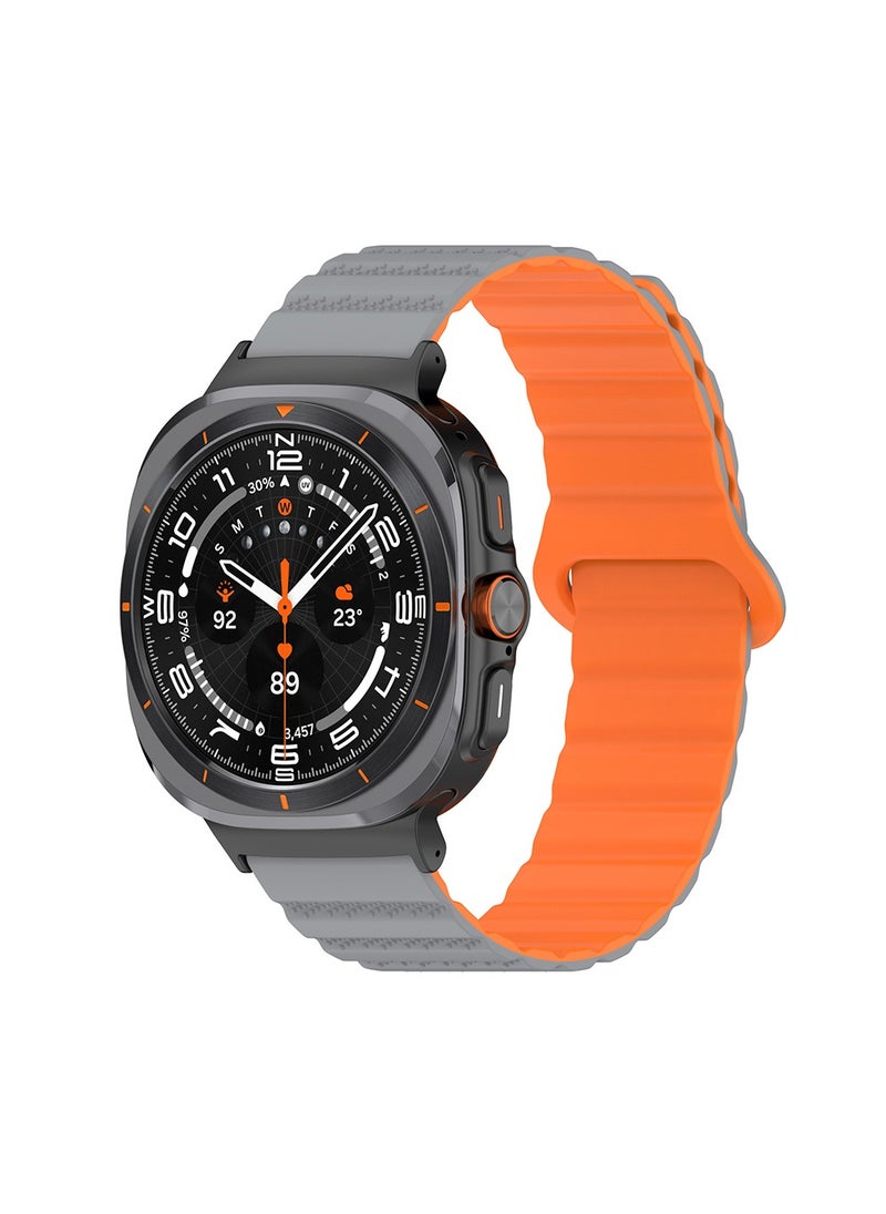 X-level Soft Silicone Watch Band with Samsung Galaxy Watch 7 Ultra 47mm ,Smartwatch Replacement Strap for Men and Women, Easy to wear (Grey)  - Image 1