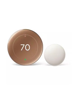 Nest Google Nest 4th Gen Smart Learning Thermostat with Temperature Sensor (Polish Gold) 