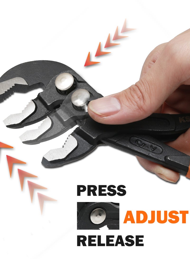 KSEIBI Water Pump Box Joint Plier / Quick Release, Chrome Vanadium, Ideal for Pushing Back Tight Brake Calipers, V-Jaw Tongue and Quick Release Plumbing Pliers, Tighten or Loosen Pump Fittings.  - Image 2