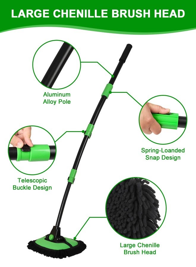 Nicecastle 136 cm 15° Curved Car Wash Brush with Long Handle High Density Chenille Soft Bristle Brush Head Suitable for Cleaning Detail Roof Wheel Windshields Truck SUV RV Truck Window - Image 5
