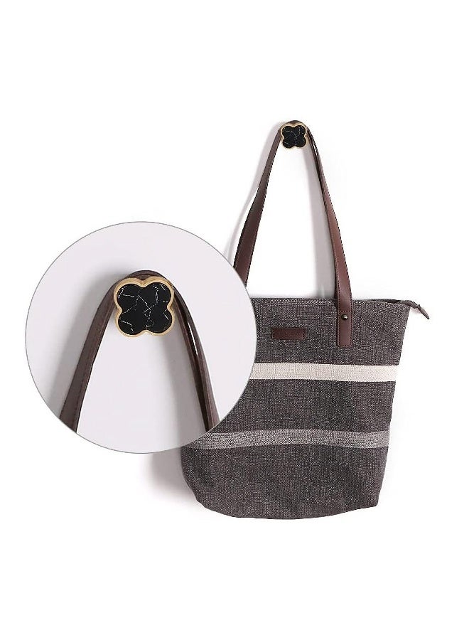 Decorative Wall Hooks, SYOSI Bathroom Towel Hanger, Vanity Dresser Drawer Knobs, Kitchen Cabinet Pulls, Gold Hooks for Hanging Bags and Keys 8Pcs Four-Leaf Clover Shape ( Black Turquoise) - Image 4