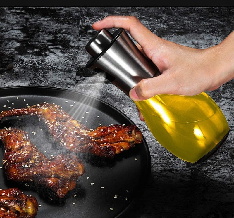 Tendula Oil for Cooking Refillable Stainless Steel Oil Dispenser Bottle with Mini Funnel Vinegar Glass Spray Bottle for BBQ Salad Baking Grilling Roasting Frying 1 Piece - Image 2
