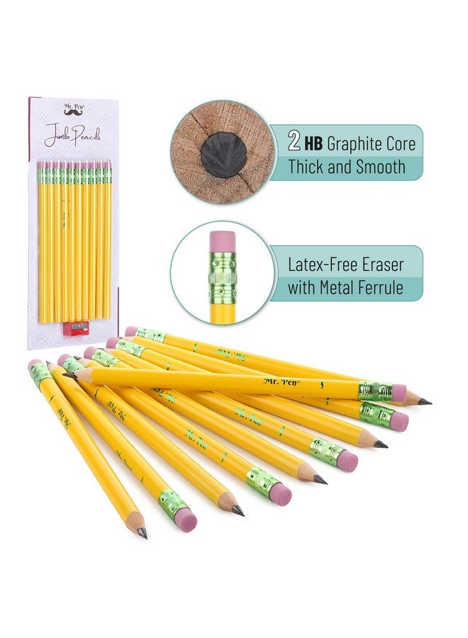 Mr. Pen - Jumbo Pencils, 10 Pencils And 1 Sharpener, Big Pencil, Fat Pencils, Jumbo Pencils For Preschoolers, Fat Pencils For Kindergarten, Thick Pencils, Big Pencils For Preschoolers, Large Pencil. - Image 3