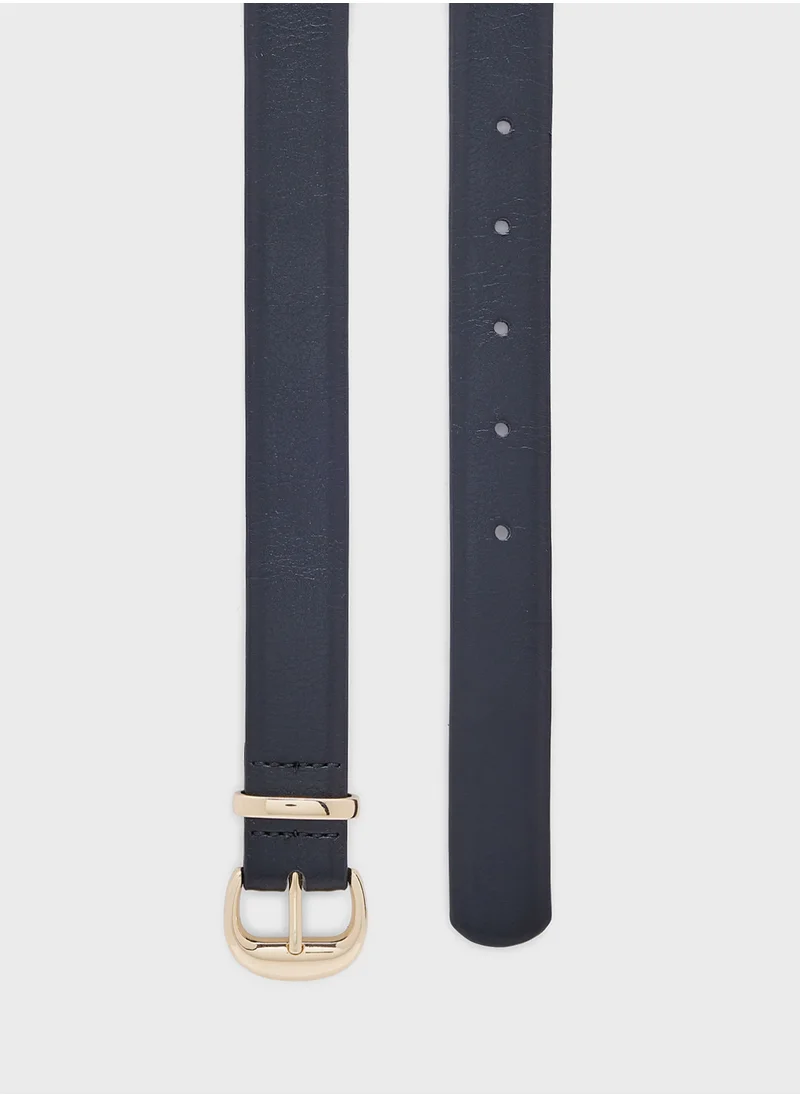 MANGO Buckle Leather Belt