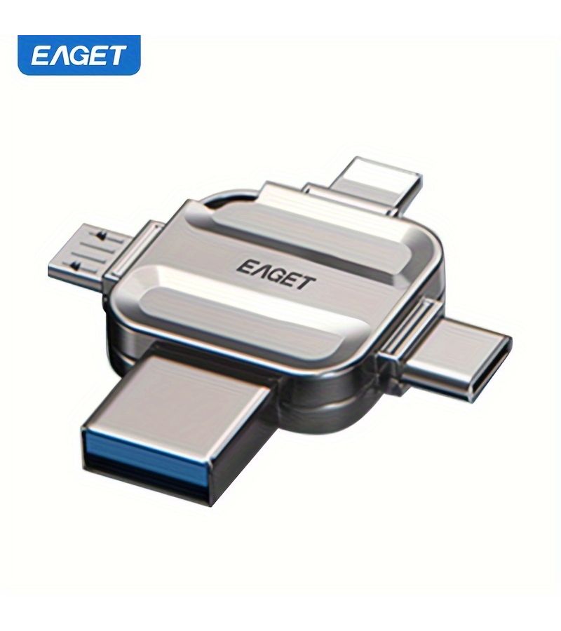 محرك أقراص فلاش USB صغير محمول بسعة 32 جيجابايت، 4 في 1، مع منافذ USB وMicro USB وType C وiOS، مناسب للهواتف المحمولة وأجهزة الكمبيوتر. - Image 1