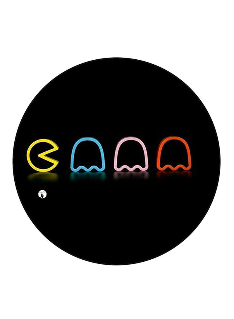 Video Game Pac Man Printed Mouse Pad  Multicolour