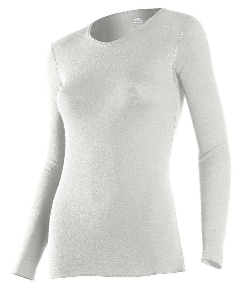 ColdPruf Women's Basic Active Wear Crew Top, Winter White, Large - Image 1