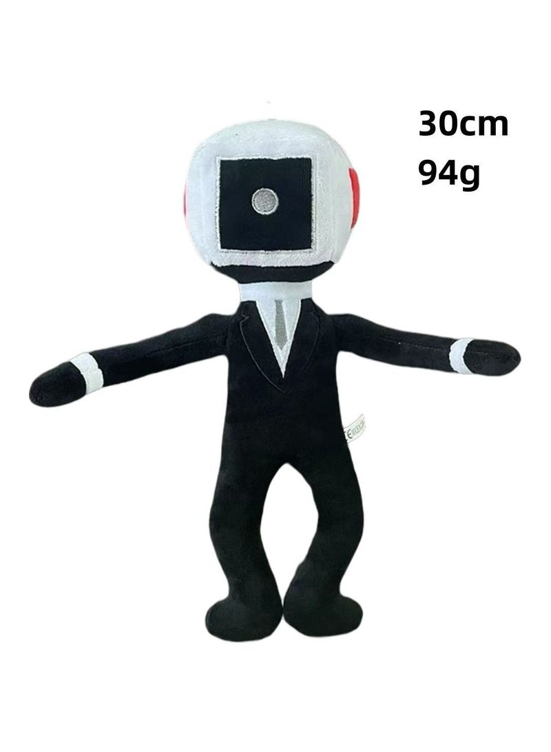 White Surveillance Personnel Plush Toy Doll Anime Skibidi Toilet Cartoon Cute Character Soft Doll For Kids White Surveillance Personnel