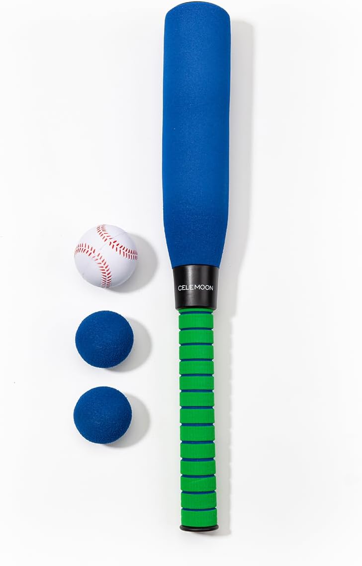 CELEMOON Ultra Soft 22 Inch Kids Foam Baseball Bat Toys with 4 Balls Gift for Children Toddlers Boys Girls Age 3-5-8 Outdoor Indoor Sport T Ball Game Playing,Blue - Image 1