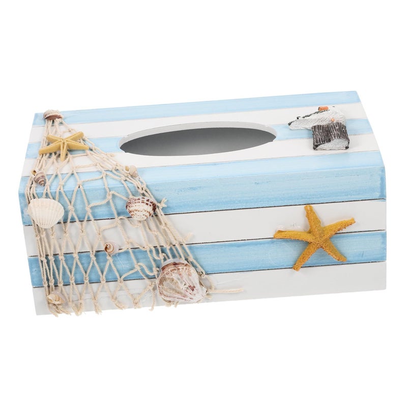 Mediterranean Style Tissue Box Holder with Top Opening for Living Room Bedroom Office - Image 2