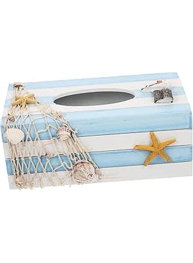 Mediterranean Style Tissue Box Holder with Top Opening for Living Room Bedroom Office - Image 1